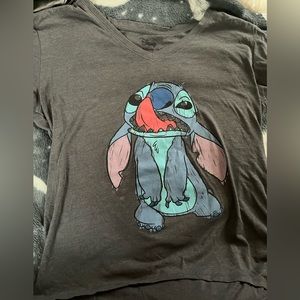 Dark Grey Stitch V Neck